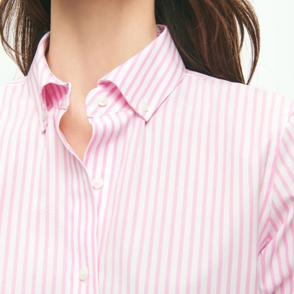 Brooks Brothers Classic Fit Stretch Supima® - Pink/White - Picture 1 of 7